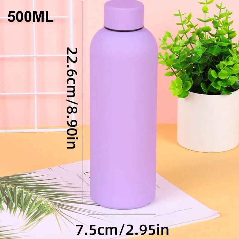 500/750/1000ML Small Mouth Thermos Cup, Outdoor Stainless Steel Bottle, Rubber Paint Sports Kettle